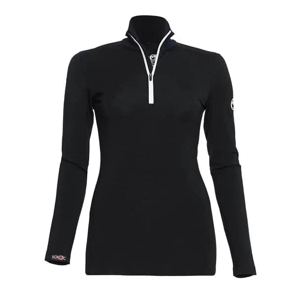 sMerino 190 Shirt Zipo langarm w Schwarz L