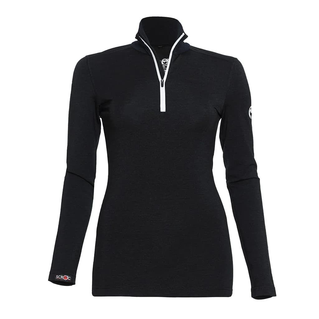 sMerino 190 Shirt Zipo langarm w Schwarz L