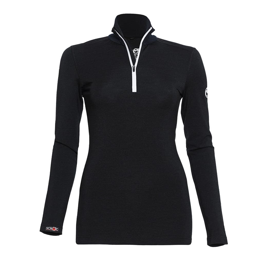 sMerino 190 Shirt Zipo langarm w Schwarz L