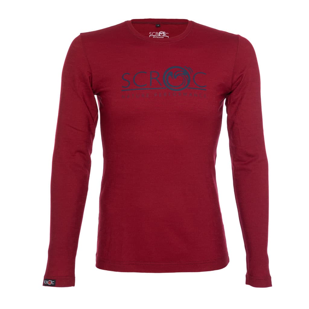sMerino 155 Shirt Brako langarm Dunkelrot L