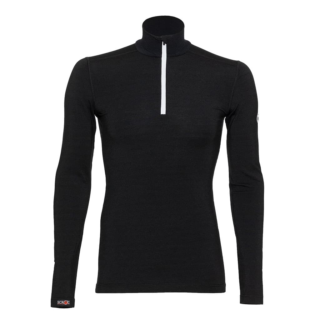 sMerino 190 Shirt Zipo langarm Schwarz L